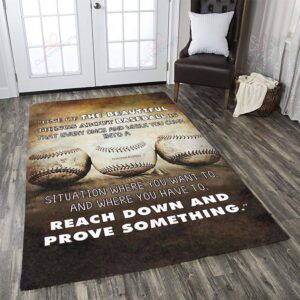Baseball Reach Down And Prove Something Rug Sport Decor Gift Floor Decor Living Room Carpet Rug Area Rug - 5d60fd549631