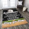 Baseball Somewhere Play For Him 1 Rug Sport Decor Gift Floor Decor Living Room Carpet Rug Area Rug - 58f4656c319d