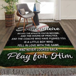 Baseball Somewhere Play For Him Rug Sport Decor Gift Floor Decor Living Room Carpet Rug Area Rug - f517eab1f56c