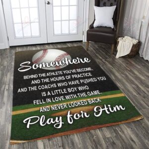 Baseball Somewhere Play For Him Rug Sport Decor Gift Floor Decor Living Room Carpet Rug Area Rug - dba1e0a9175d