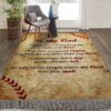 Baseball To My Dad Thank You Rug Sport Decor Gift Floor Decor Living Room Carpet Rug Area Rug - 9a9e877475a7
