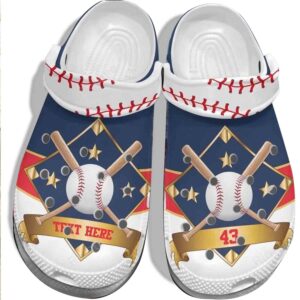 Baseball Vector Shoes Crocs Clog For Batter -Star Baseball Shoes Crocbland Clog Gift For Men Husband