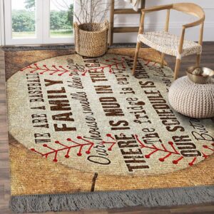 Baseball We Are A Baseball Family Rug Sport Decor Gift Floor Decor Living Room Carpet Rug Area Rug - 16471e110498