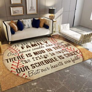 Baseball We Are A Baseball Family Rug Sport Decor Gift Floor Decor Living Room Carpet Rug Area Rug - 4e2b6c403b62