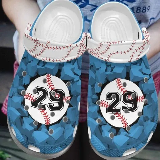 Baseball Whitesole Proud Blue Personalize Clog Custom Crocs Clog Number On Sandal Fashion Style Comfortable For Women Men Kid Baseball Whitesole Proud Blue Personalize Clog Custom Crocs Clog Number On Sandal Fashion Style Comfortable For Women Men Kid