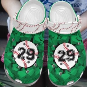 Baseball Whitesole Proud Green Personalize Clog Custom Crocs Clog Number On Sandal Fashion Style Comfortable For Women Men Kid