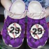 Baseball Whitesole Proud Purple Personalize Clog Custom Crocs Clog Number On Sandal Fashion Style Comfortable For Women Men Kid