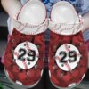 Baseball Whitesole Proud Red Personalize Clog Custom Crocs Clog Number On Sandal Fashion Style Comfortable For Women Men Kid