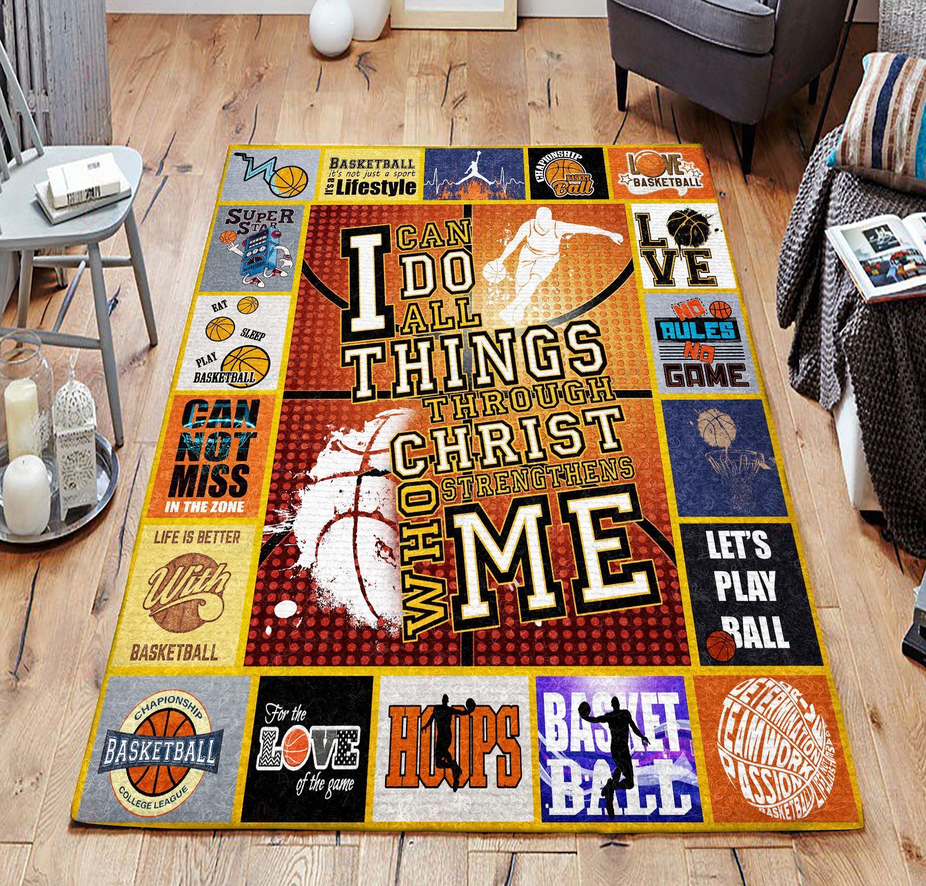 Basket Ball I Can Do All Things Rug Sport Decor Gift Floor Decor Living Room Carpet Rug Area Rug - 90cedf295fc4 Basket Ball I Can Do All Things Rug Sport Decor Gift Floor Decor Living Room Carpet Rug Area Rug - 90cedf295fc4