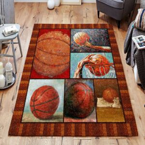 Basketball 2 Rug Sport Decor Gift Floor Decor Living Room Carpet Rug Area Rug - 5df221ccac33