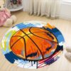 Basketball Ball 1 Round Carpet Floor Rug Living Room Bedroom Decor Round Area Rug Carpet