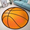 Basketball Ball Round Carpet Floor Rug Living Room Bedroom Decor Round Area Rug Carpet