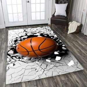 Basketball Break Through Rug Sport Decor Gift Floor Decor Living Room Carpet Rug Area Rug - 90ebe0ce6be6