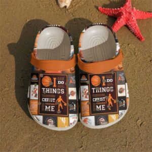 Basketball Christ Strengthens Me Sku 256 Crocs Clog Clog Shoes