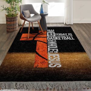 Basketball Christmas Cross Rug Sport Decor Gift Floor Decor Living Room Carpet Rug Area Rug - 5870879e4327