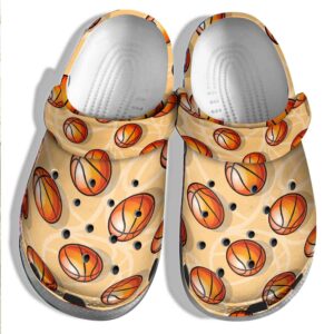 Basketball Funny Ball Shoes Crocs Clog – Orange Basketball Crocbland Clog For Men Women