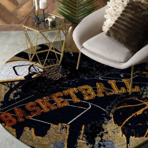 Basketball Painting 1 Round Carpet Floor Rug Living Room Bedroom Decor Round Area Rug Carpet