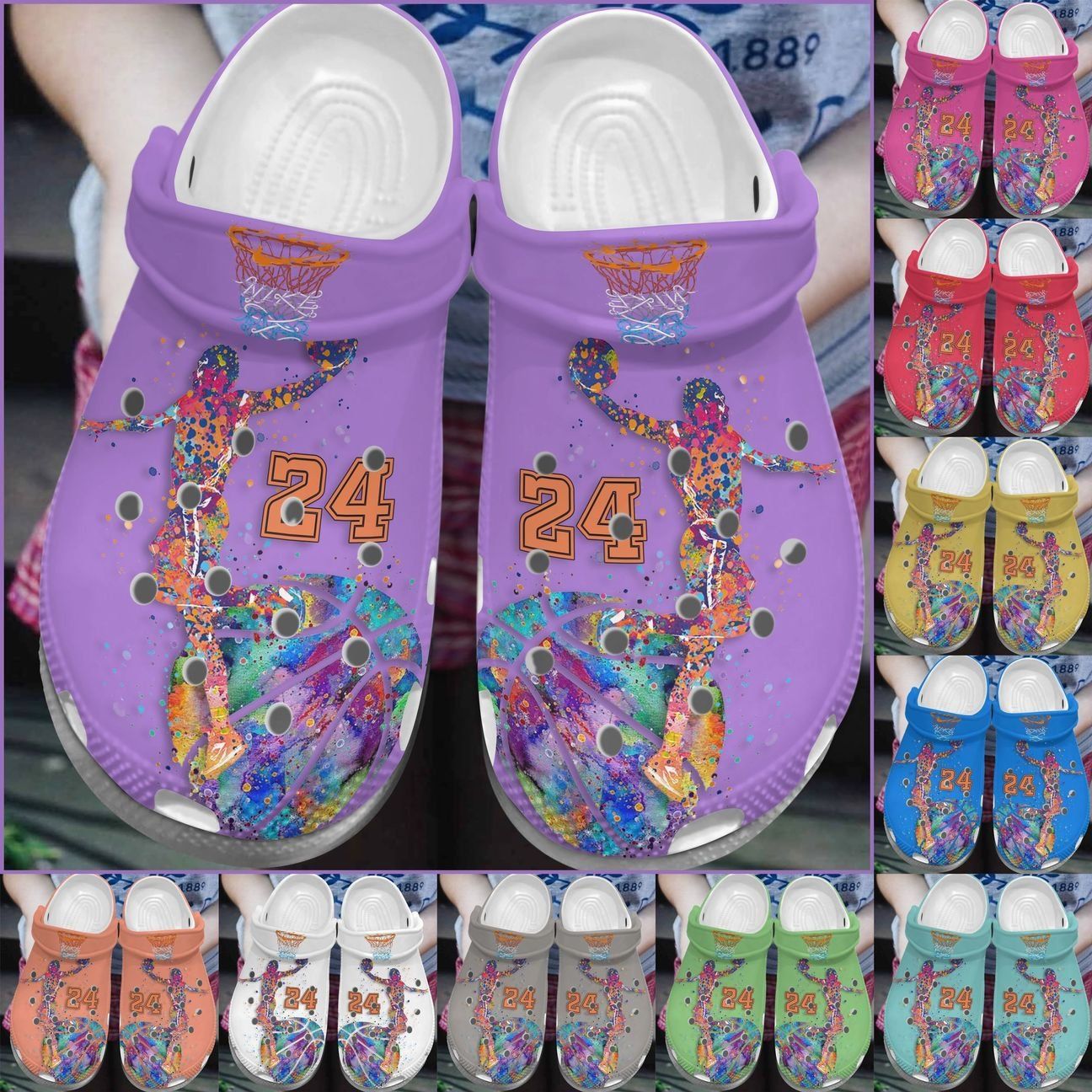 Basketball Personalize Clog Custom Crocs Fashionstyle Comfortable For Women Men Kid Print 3D Game Player Basketball Personalize Clog Custom Crocs Fashionstyle Comfortable For Women Men Kid Print 3D Game Player