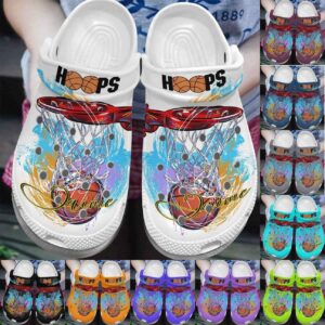 Basketball Personalize Clog Custom Crocs Fashionstyle Comfortable For Women Men Kid Print 3D Whitesole Hoops Personalized
