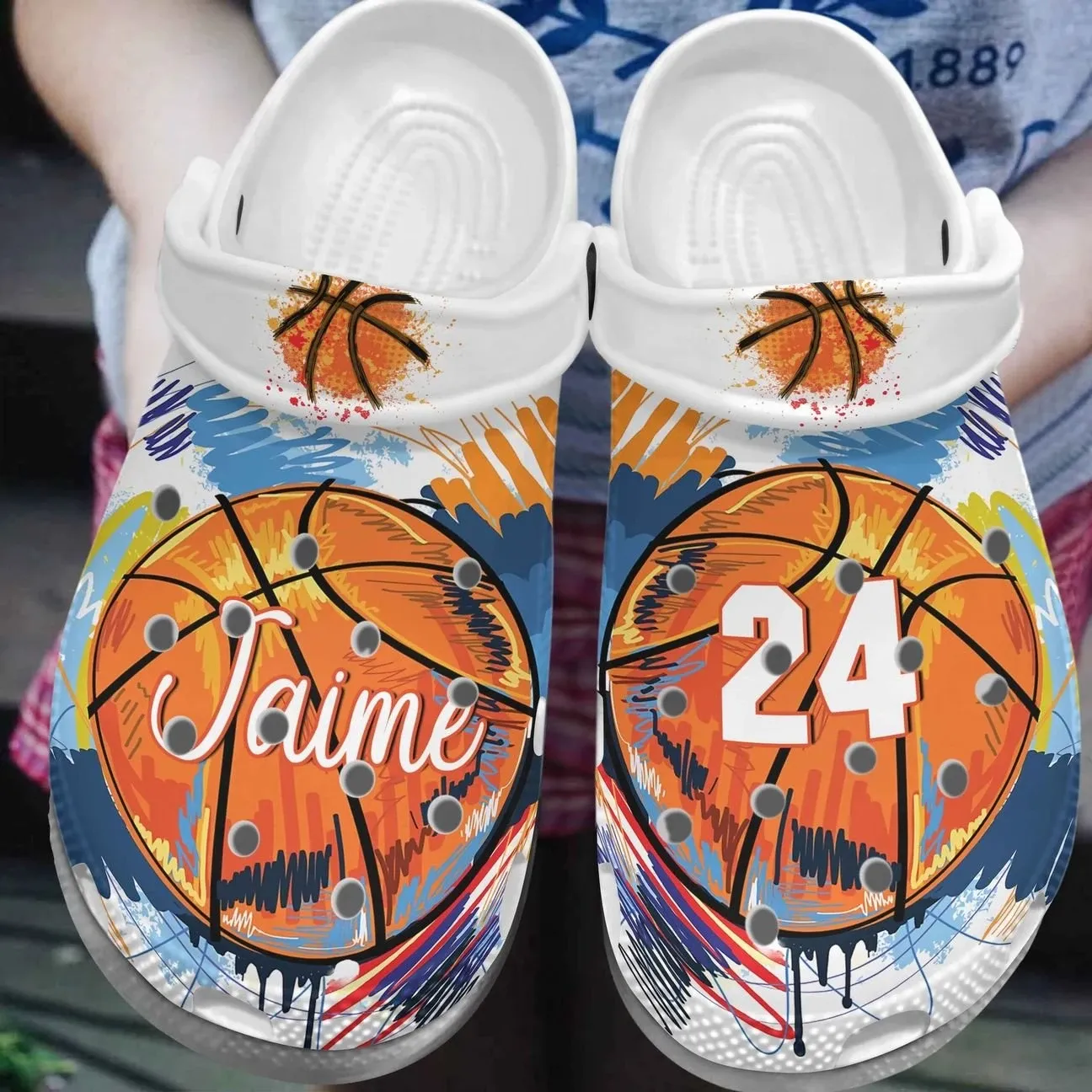 Basketball Personalize Clog Custom Crocs Fashionstyle Comfortable For Women Men Kid Print 3D Whitesole Love The Ball Basketball Personalize Clog Custom Crocs Fashionstyle Comfortable For Women Men Kid Print 3D Whitesole Love The Ball