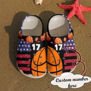 Basketball Personalized American Sku 181 Crocs Crocband Clog Comfortable For Mens Womens Classic Clog Water Shoes
