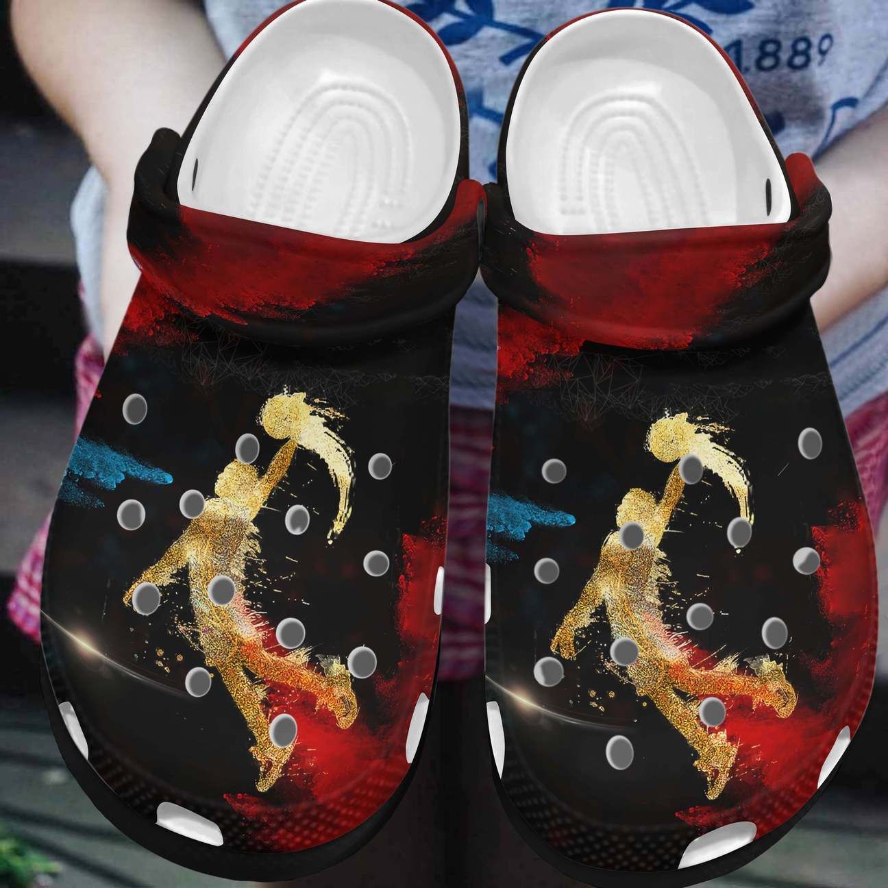 Basketball Personalized Clog Custom Crocs Comfortablefashion Style Comfortable For Women Men Kid Print 3D Spiking Basketball Personalized Clog Custom Crocs Comfortablefashion Style Comfortable For Women Men Kid Print 3D Spiking