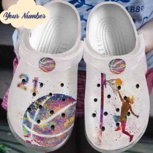 Basketball Personalized Clog Custom Crocs Comfortablefashion Style Comfortable For Women Men Kid Print 3D Watercolor