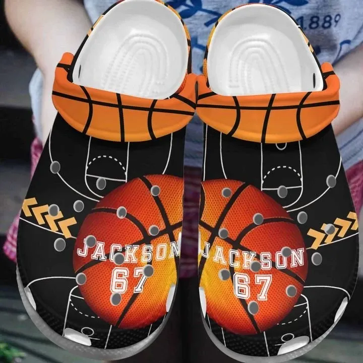 Basketball Personalized Personalize Clog Custom Crocs Fashionstyle Comfortable For Women Men Kid Print 3D Black Yard Basketball Personalized Personalize Clog Custom Crocs Fashionstyle Comfortable For Women Men Kid Print 3D Black Yard