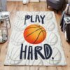 Basketball Play Hard Rug Sport Decor Gift Floor Decor Living Room Carpet Rug Area Rug - 2b2525158a60