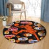 Basketball Player Round Carpet Floor Rug Living Room Bedroom Decor Round Area Rug Carpet