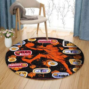 Basketball Player Round Carpet Floor Rug Living Room Bedroom Decor Round Area Rug Carpet