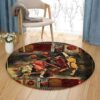 Basketball Players 2 Round Carpet Floor Rug Living Room Bedroom Decor Round Area Rug Carpet