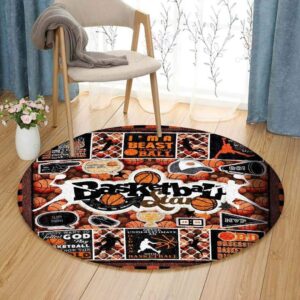 Basketball Star Round Carpet Floor Rug Living Room Bedroom Decor Round Area Rug Carpet