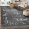 Bass Guitar Structure Rug Sport Decor Gift Floor Decor Living Room Carpet Rug Area Rug - 4c55d89f1f84