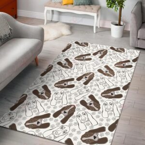 Basset Hound Dog Pattern Rug Sport Decor Gift Floor Decor Living Room Carpet Rug Area Rug - d1410a81e261