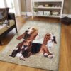 Basset Hound Family Rug Sport Decor Gift Floor Decor Living Room Carpet Rug Area Rug - 6411bc095de0