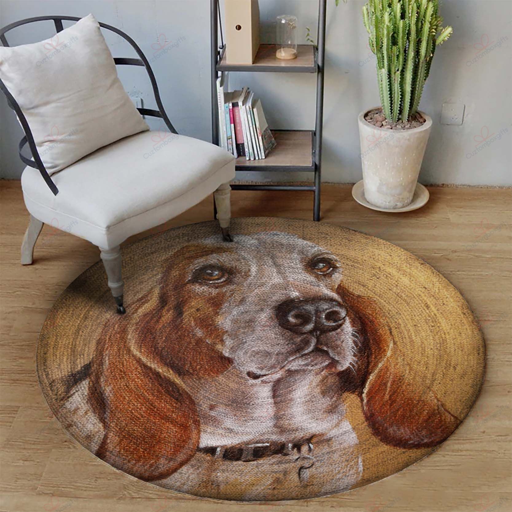 Basset Hound Round Carpet Floor Rug Living Room Bedroom Decor Round Area Rug Carpet Basset Hound Round Carpet Floor Rug Living Room Bedroom Decor Round Area Rug Carpet