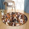 Basset Hound Round Carpet Floor Rug Living Room Bedroom Decor Round Area Rug Carpet