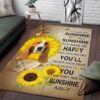 Basset Hound Happy Sunshine Away Rug Sport Decor Gift Floor Decor Living Room Carpet Rug Area Rug - f2aa2792674c