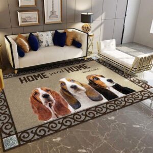 Basset Hound Home Sweet Home Rug Sport Decor Gift Floor Decor Living Room Carpet Rug Area Rug - 628fa7121998