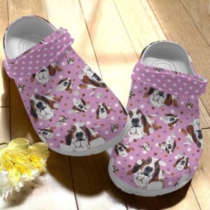 Basset Hound Personalize Clog Custom Crocs Fashionstyle Comfortable For Women Men Kid Print 3D Whitesole Cute Face