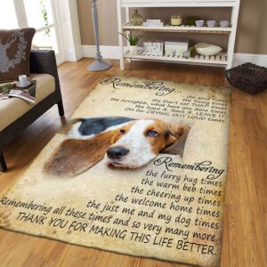 Basset Hound Remembering Rug Sport Decor Gift Floor Decor Living Room Carpet Rug Area Rug - 0636bba70604