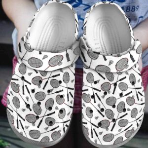 Batminton Personalized Clog Custom Crocs Comfortablefashion Style Comfortable For Women Men Kid Print 3D Whitesole Batminton Racket