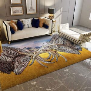Battle Of The Deers Rug Sport Decor Gift Floor Decor Living Room Carpet Rug Area Rug - 9d3a78134269