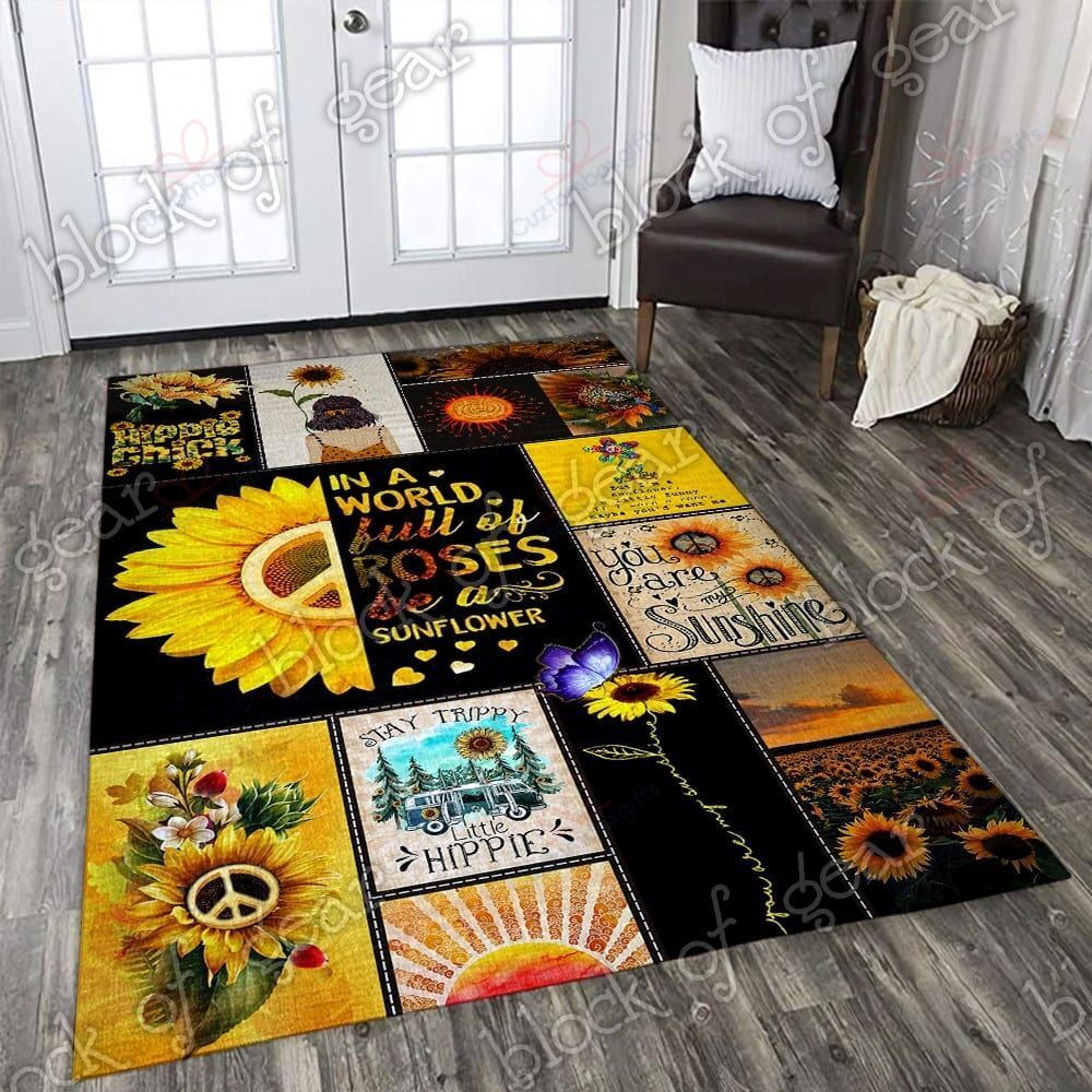 Be A Sunflower Hippie Rug Sport Decor Gift Floor Decor Living Room Carpet Rug Area Rug - f51f51451a5f Be A Sunflower Hippie Rug Sport Decor Gift Floor Decor Living Room Carpet Rug Area Rug - f51f51451a5f