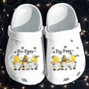 Be Happy Gnomies Bee Shoes Crocs Clog – Bee Cute Shoes Clog Birthday Gifts For Daughter Girl Woman