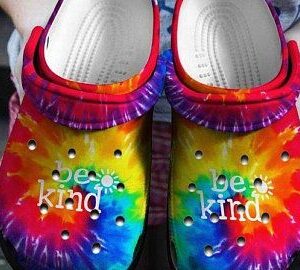 Be Kind Tie Dye Cool Crocs Crocband Clog Clog Comfortable For Mens And Womens Classic Clog Water Shoes Comfortable
