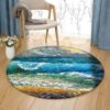 Beach Painting Round Carpet Floor Rug Living Room Bedroom Decor Round Area Rug Carpet