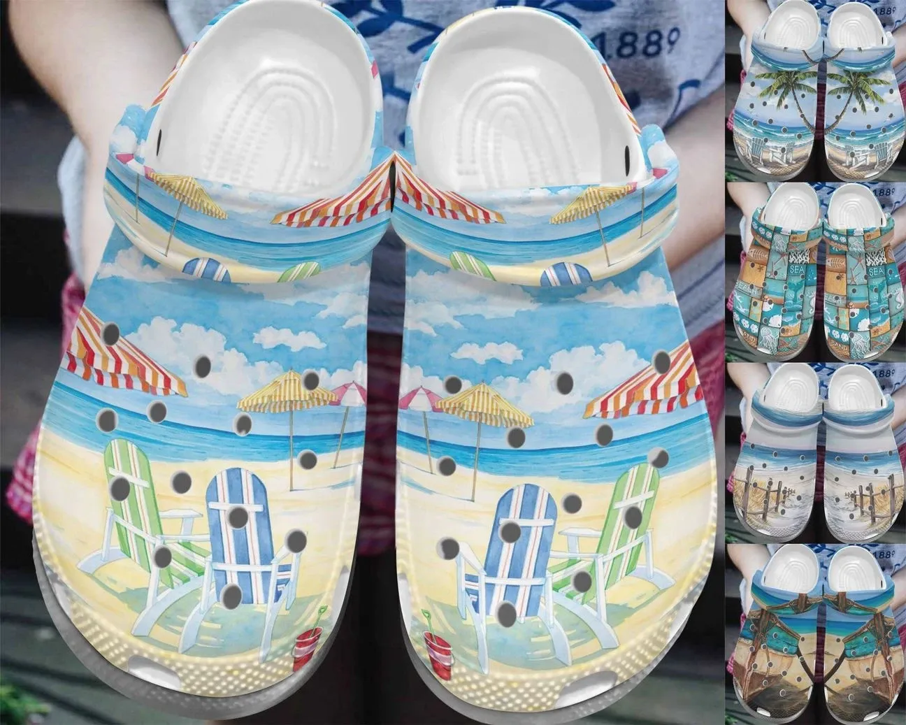 Beach Personalize Clog Custom Crocs Fashionstyle Comfortable For Women Men Kid Print 3D Whitesole Beach Personalize Clog Custom Crocs Fashionstyle Comfortable For Women Men Kid Print 3D Whitesole