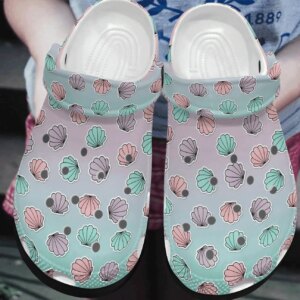 Beach Personalized Clog Custom Crocs Comfortablefashion Style Comfortable For Women Men Kid Print 3D Scallops